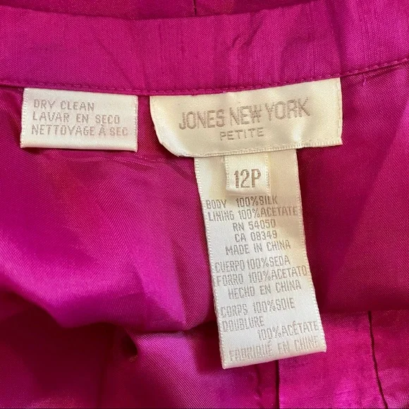 SOLD :: Vintage 90s Fuchsia Silk Trousers - Picture 4 of 4